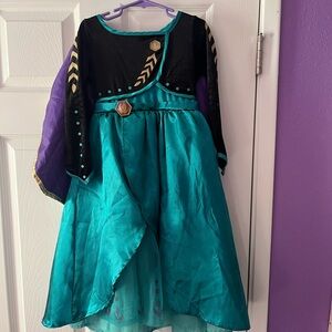 Disguise Princess Anna Teal and Black Halloween Dress with Purple Accents